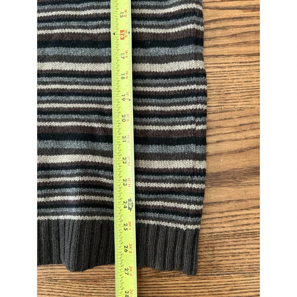Banana Republic Men's XL‎ 100% Lambswool Striped Suede Elbow Pads Knit Sweater